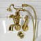 Kingston Brass Tub Wall Mount Clawfoot Tub Faucet with Hand Shower, Brushed Brass KS229PXSB - alternate 2
